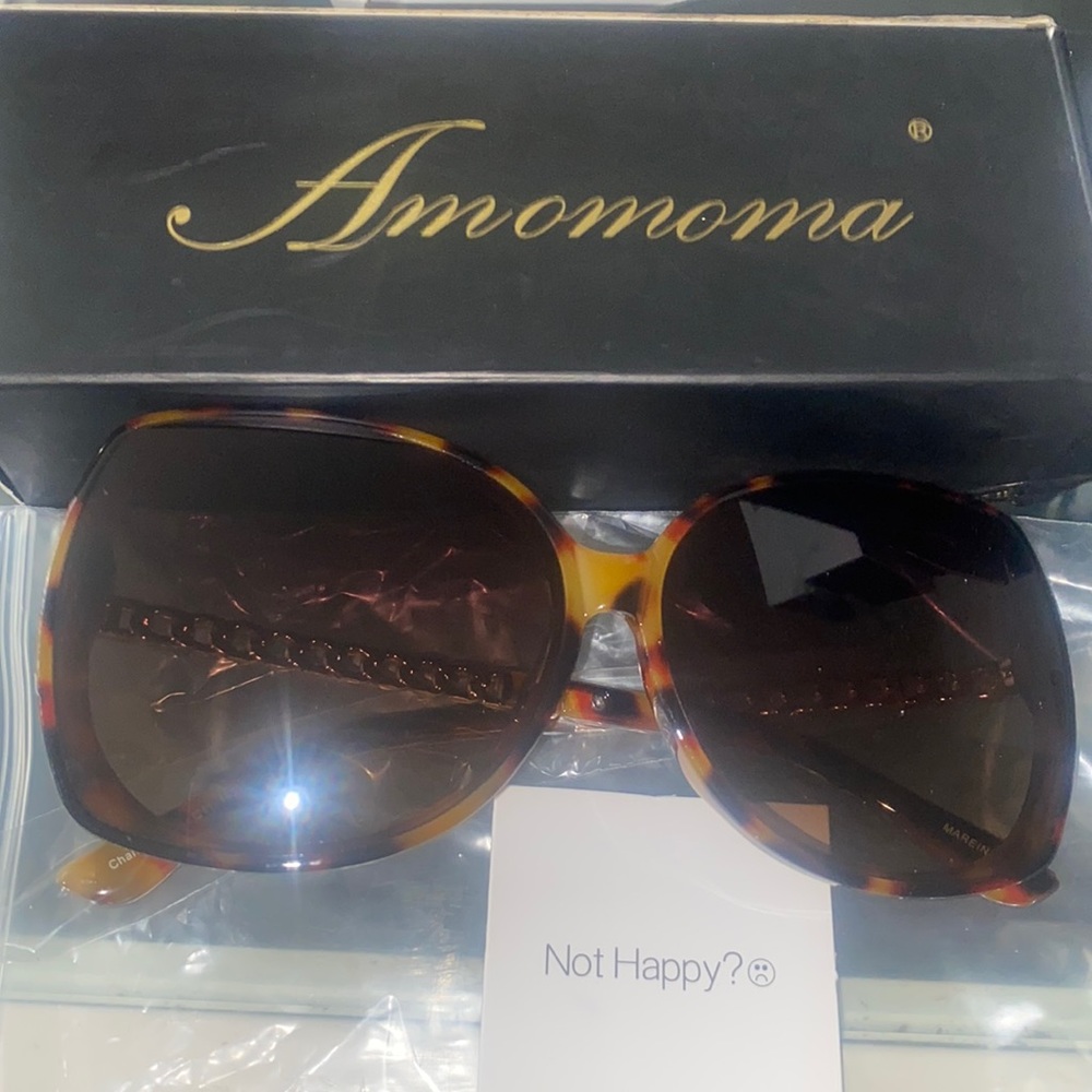 Amomoma Tortoise Glasses with Brown Lens